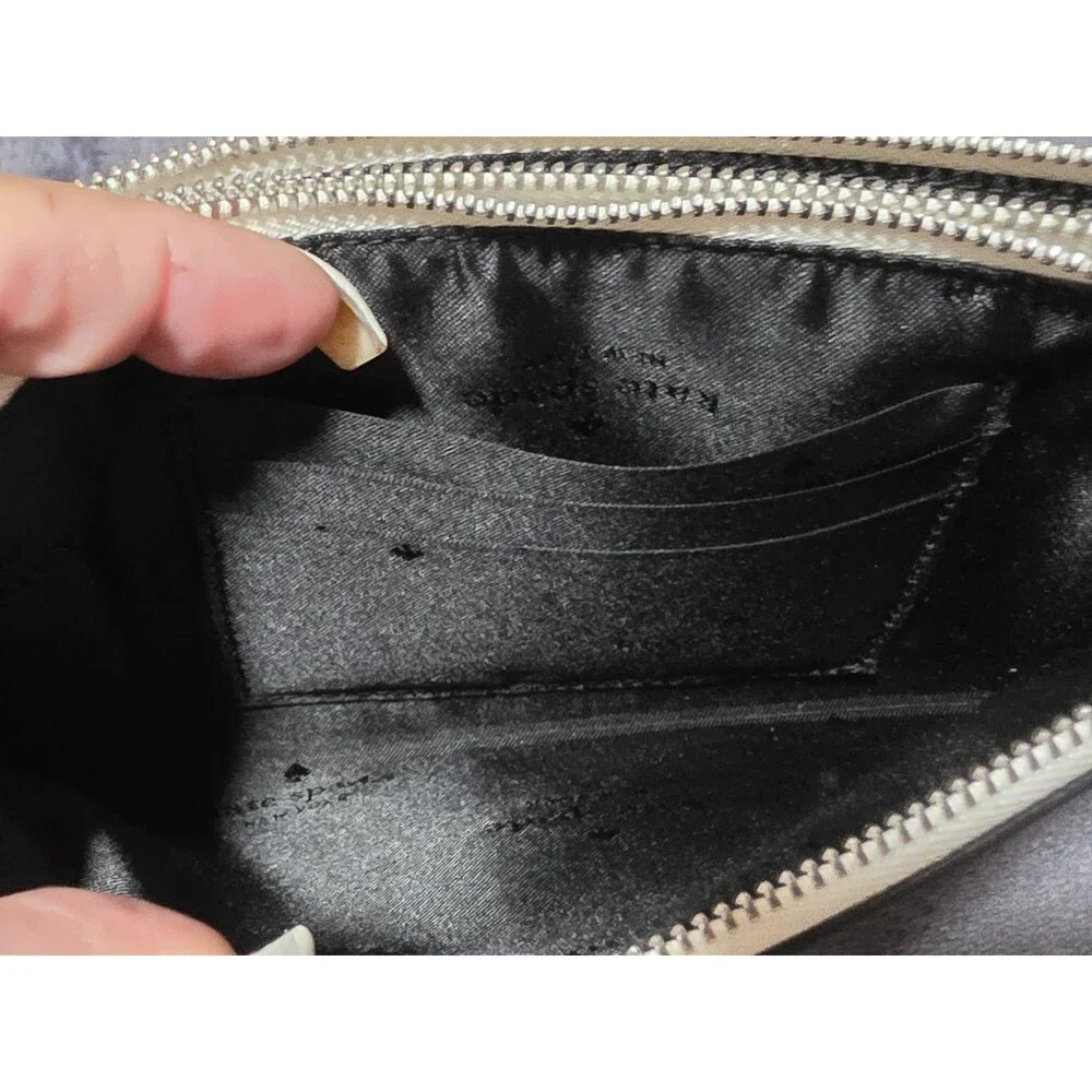 KATE SPADE Madison Colorblock Lg Continental ZipAround Wallet PlatinumGray EuC